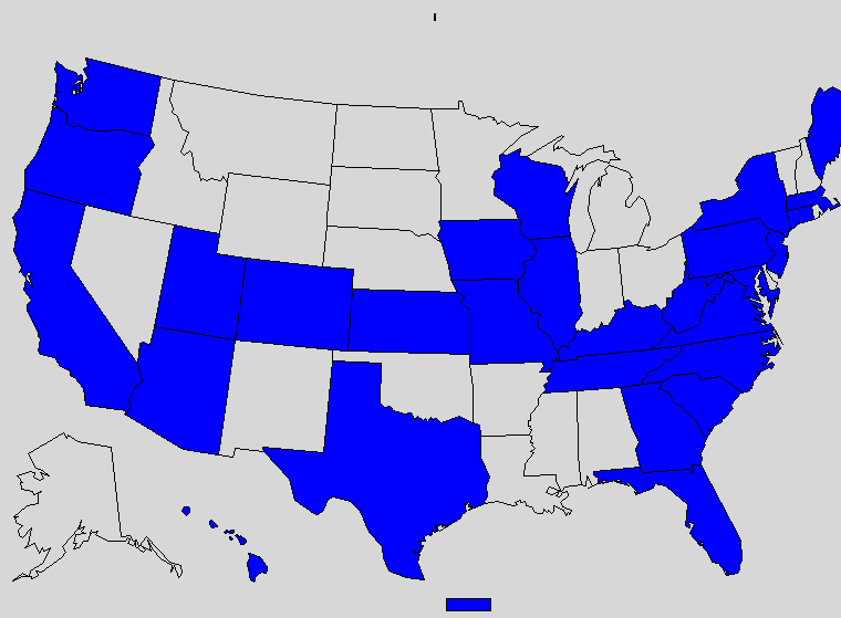 Figure 1: Map of the United States broken out by color