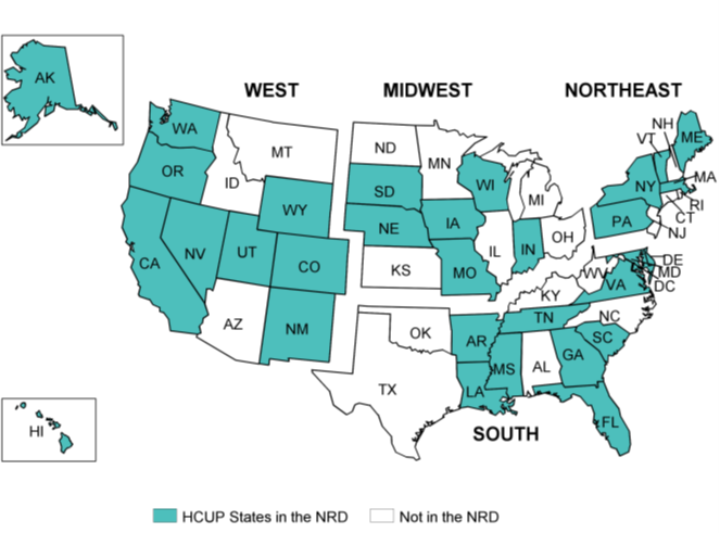 Figure A.1: Map of United States showing states participating in 2020 NRD