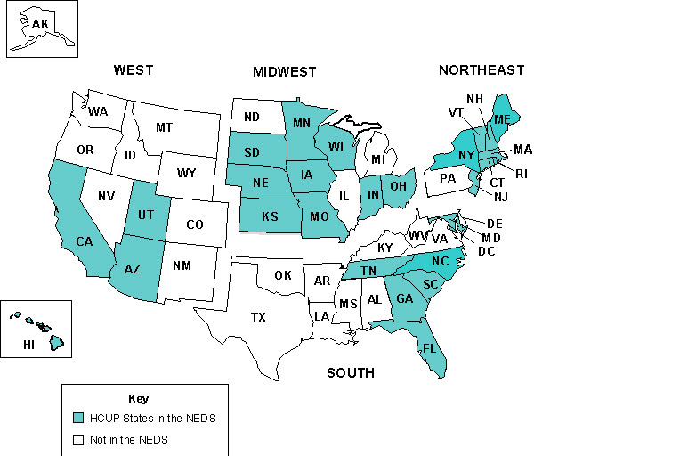 Figure 1: States participating in the 2007 NEDS
