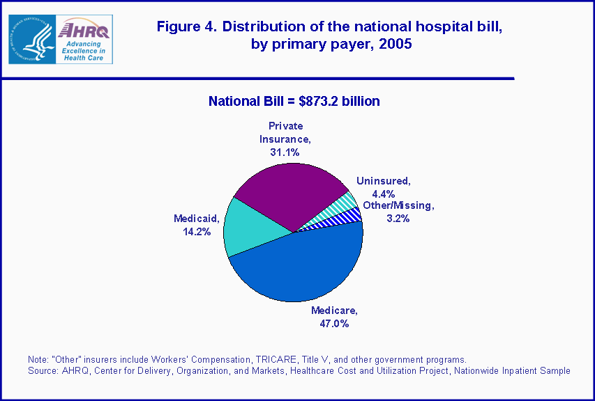 Figure 4. Distribution of the national hospital bill, by primary payer, 2005